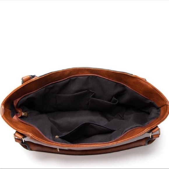 #83 [3 LEFT 🌸CLOSEOUT Firm ❤️NEW! Hamptons Cognac Soft Vegan Leather Bag - Picture 6 of 6